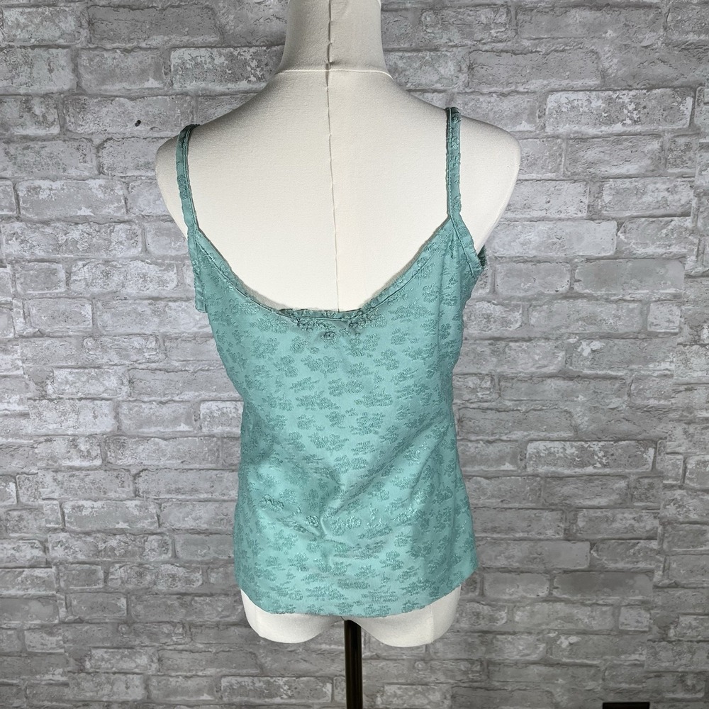Vintage Express Tricot Mint Green Floral Camisole Size Large Fairy Boho Festival - Picture 2 of 10